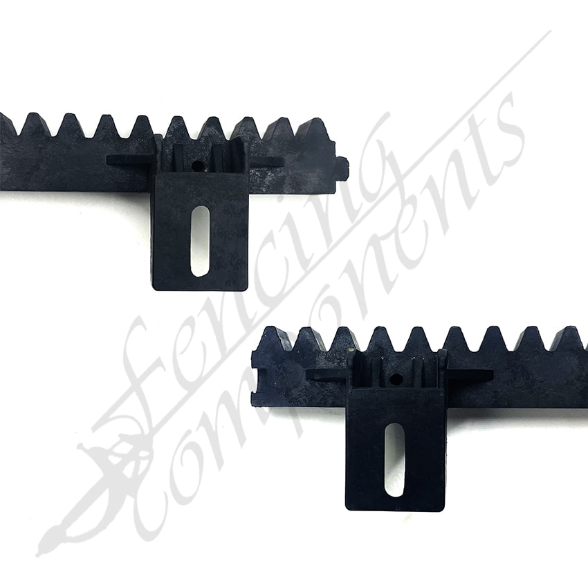 Gear Rack - 1 Metre 6 Bracket, Nylon with Upside Down Lugs (with Metal Core)