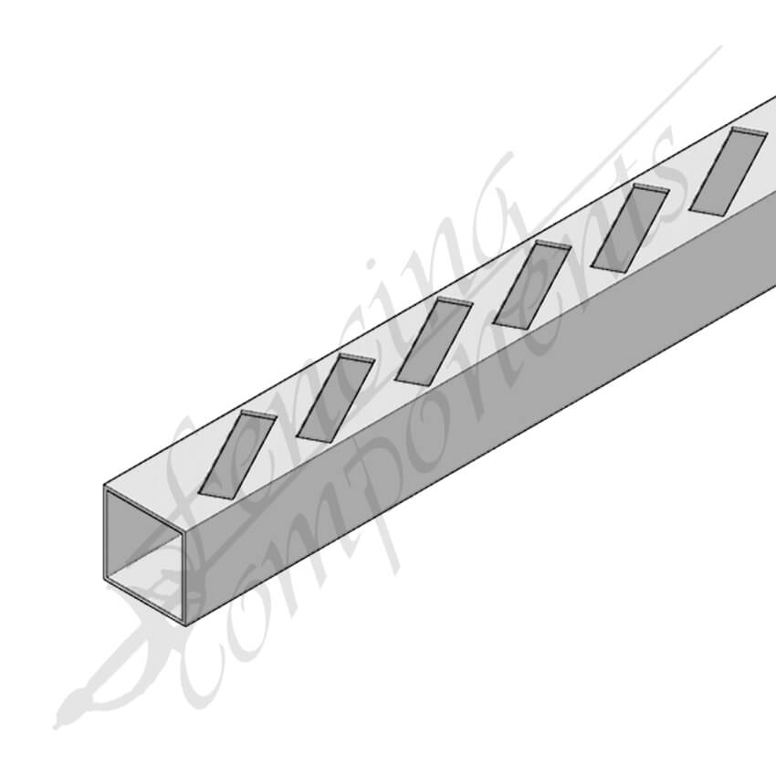 50x50mm Aluminium Punched Rail - 65x16mm Louvre