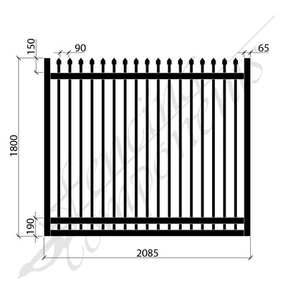 Steel Security Crimp Top Gate - Satin Black