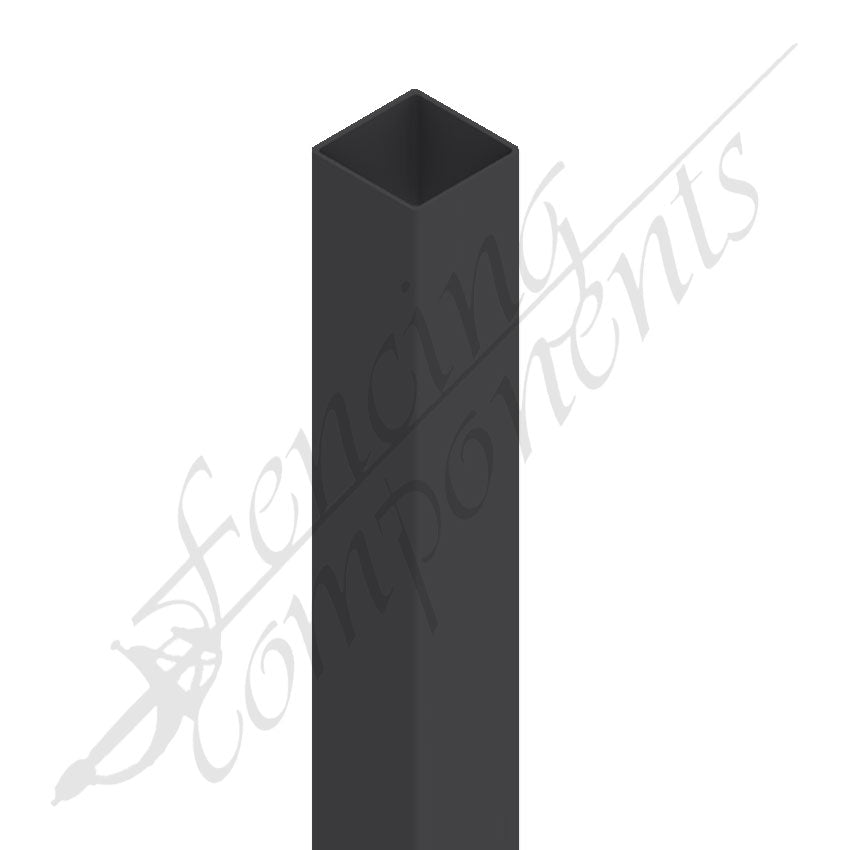 65x65mm galvanised square steel fence post powder coated in Monument