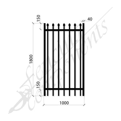 Steel Security Crimp Top Gate - Satin Black