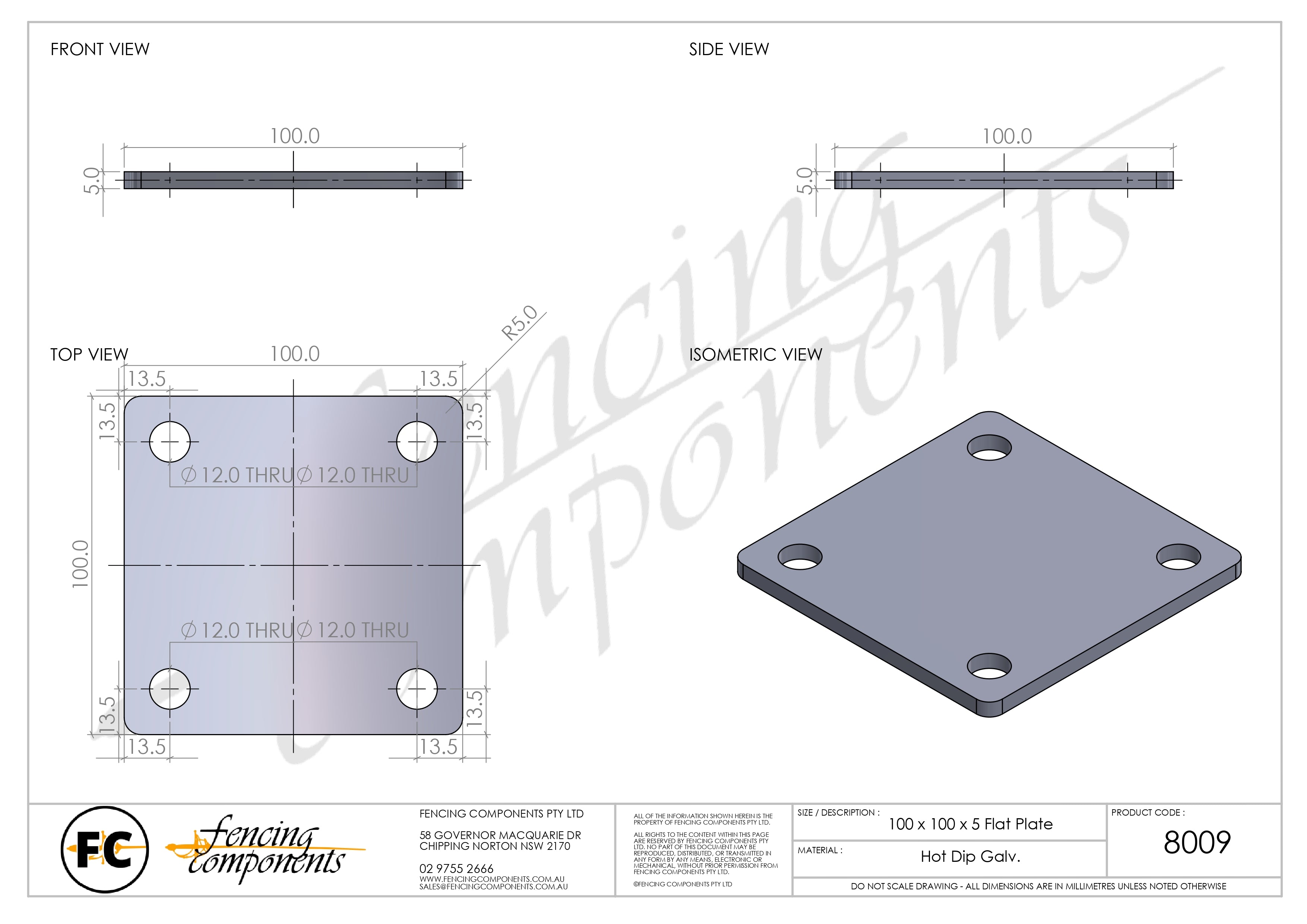Component Plate Galvanized Steel Base Plates – Fencing Components