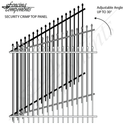 Adjustable Rakeable Steel Security Crimp Top Panel (0–30° Rake) – DET (2100H x 2400W)
