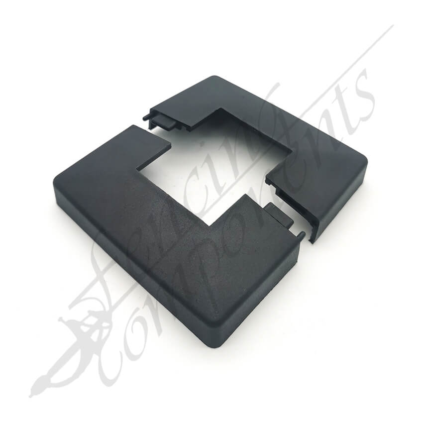 2 Piece Post Base Cover 50x50mm Hole Plastic (Black)