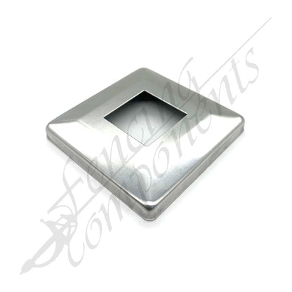 Post Base Cover 40x40mm Raised Aluminium (Mill)