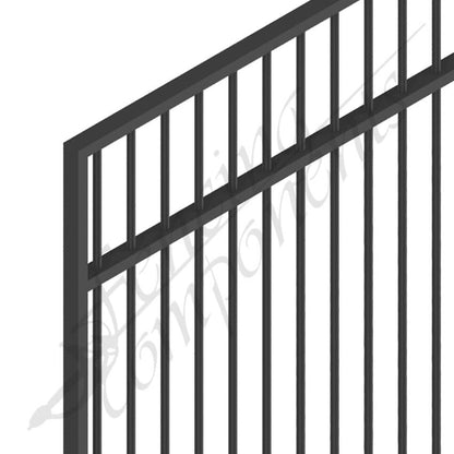 Aluminium Flat Top Gate - Pool Certified - 1500H x 970W (Satin Black)