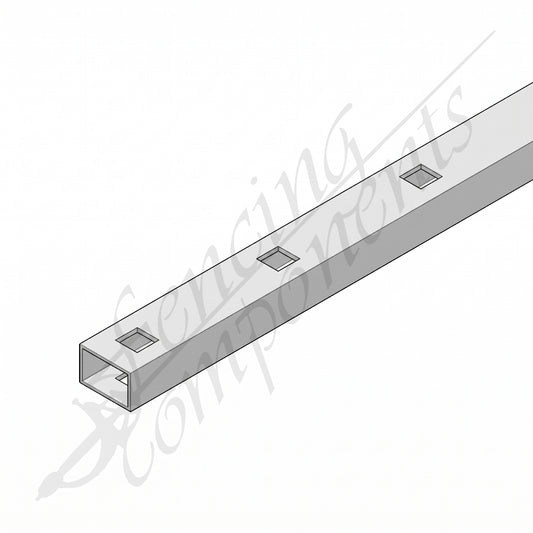 38x25mm Aluminium Punched Rail - 19SQ