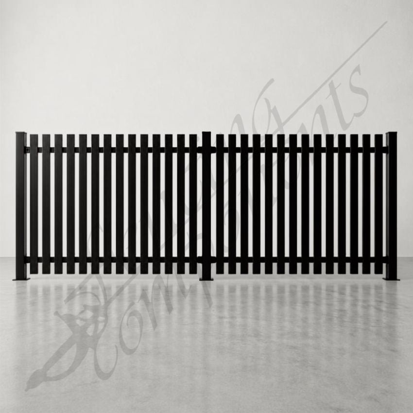 Aluminium Vertical Picket Panels & Gates (Black and Surfmist)