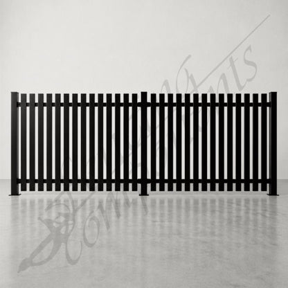 Aluminium Vertical Picket Panels & Gates (Black and Surfmist)
