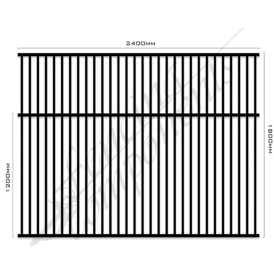 Aluminium Flat Top Panel - Pool Certified - 1800H x 2400W (Satin Black)