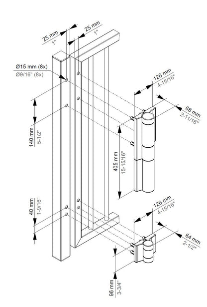 2nd Generation - LOCINOX MAMMOTH180-2 Hydraulic 180° Closer & Hinge 150kg