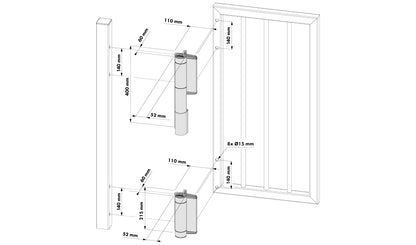 LOCINOX MAMMOTH180HD-9005 Hydraulic 180° Closer & Hinge 200kg
