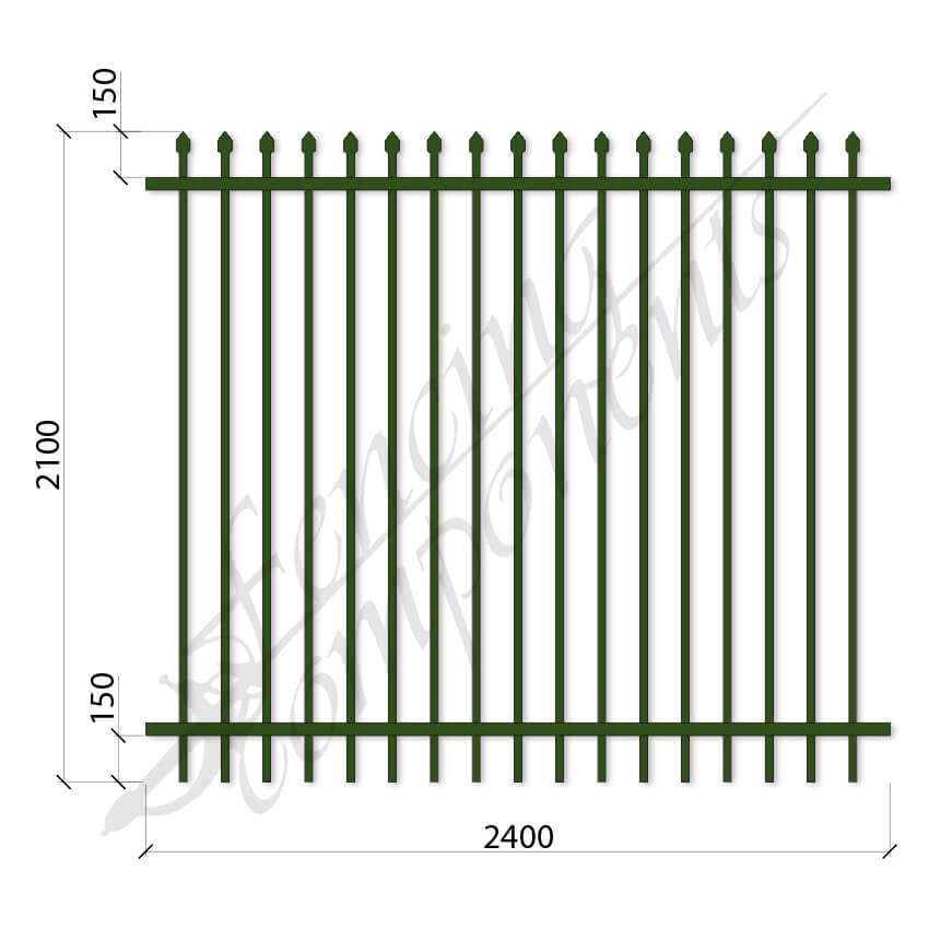 Steel Security Crimp Top Panel (Gap 90, CC115) DET SCHOOL SPEC - Zinc Rich Primer HD (2100H x 2400W)