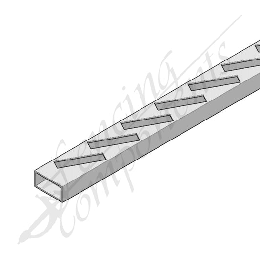 50x25mm Aluminium Punched Rail - 65x16mm Louvre