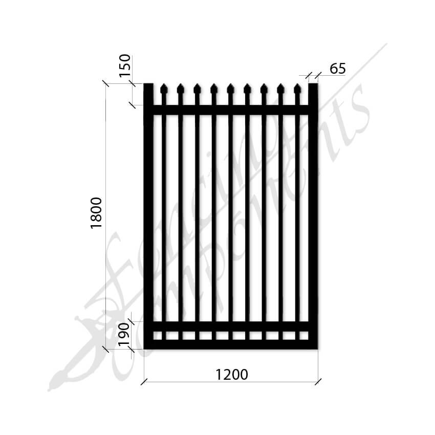 Steel Security Crimp Top Gate - Satin Black