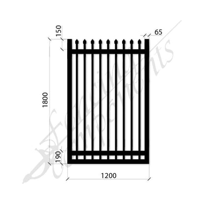 Steel Security Crimp Top Gate - Satin Black