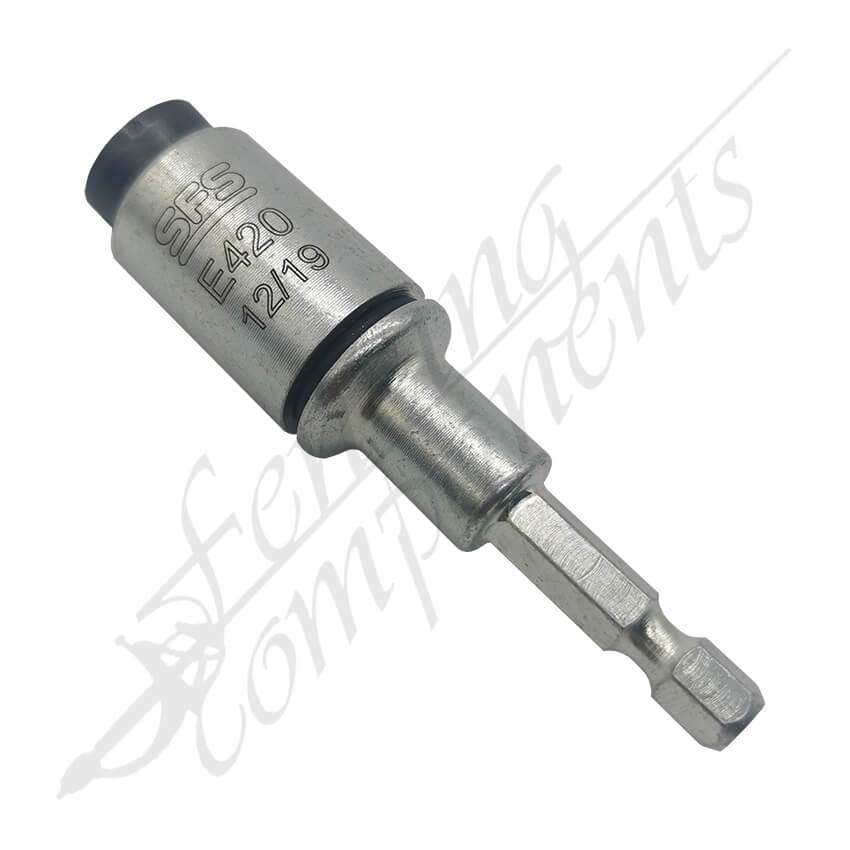 Irius security drive bit that locks into the recessed drive of 12G Irius tek screws
