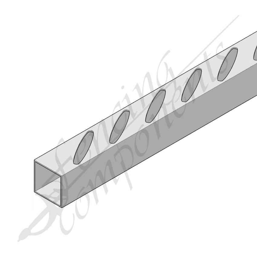 50x50mm Aluminium Punched Rail - 85mm Oval Louvre