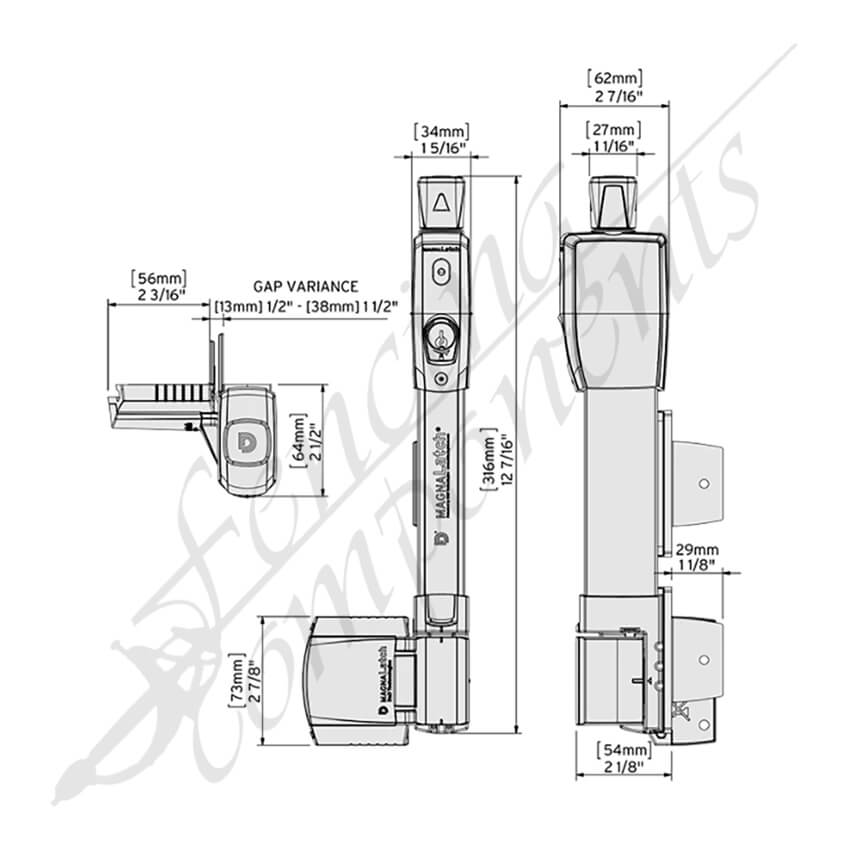 D&D MagnaLatch Vertical Pull Short Latch