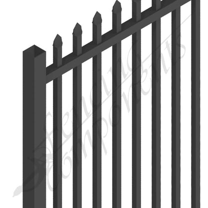 Steel Security Crimp Top Gate - Satin Black