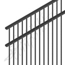 Fencing Components_Aluminium Fence Pool Panel FLAT TOP 2.4W x 1.5H 71mm Gap [Reversable] (Black)