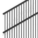 Fencing Components_Aluminium Fence Pool Panel FLAT TOP 2.4W x 1.8H 71mm Gap [Reversable] (Black)