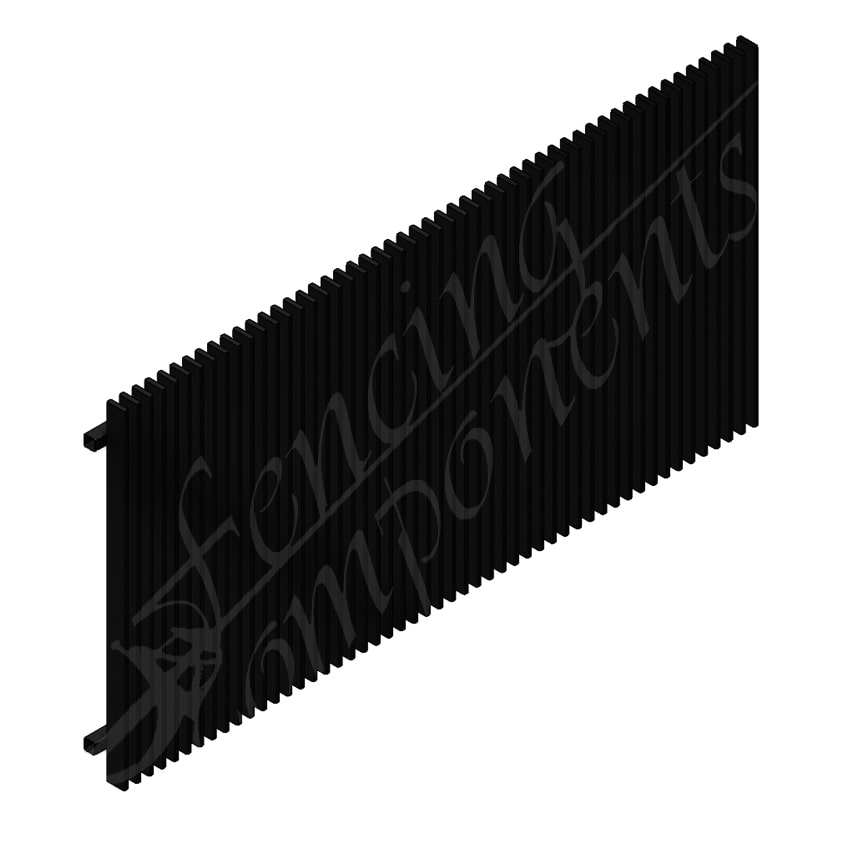 Aluminium Slat 65 Blade Fence Panel - 1200H x 2400W - Satin Black