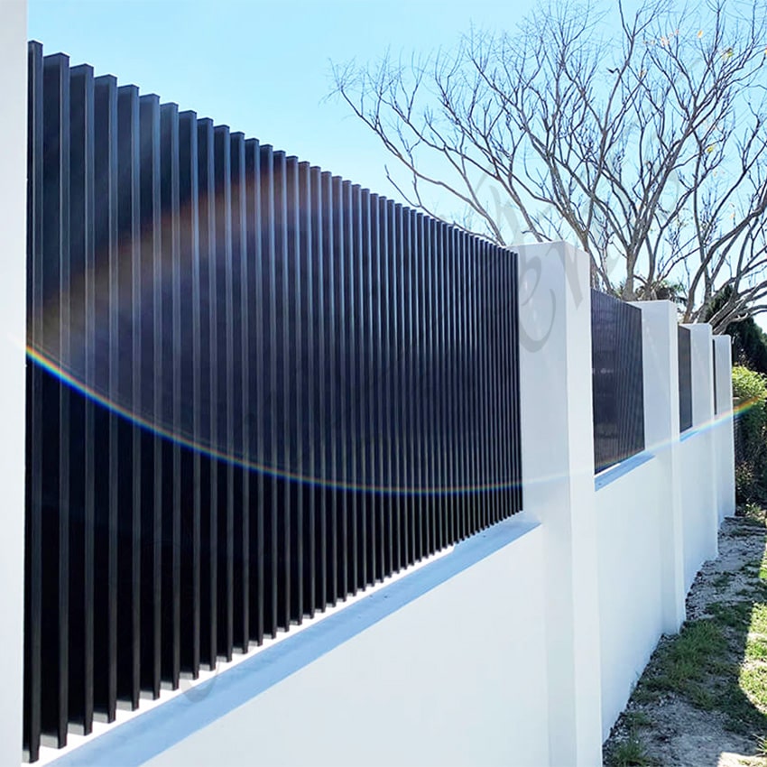 Aluminium Slat 65 Blade Fence Panel - 2400W x 1800H - Monument