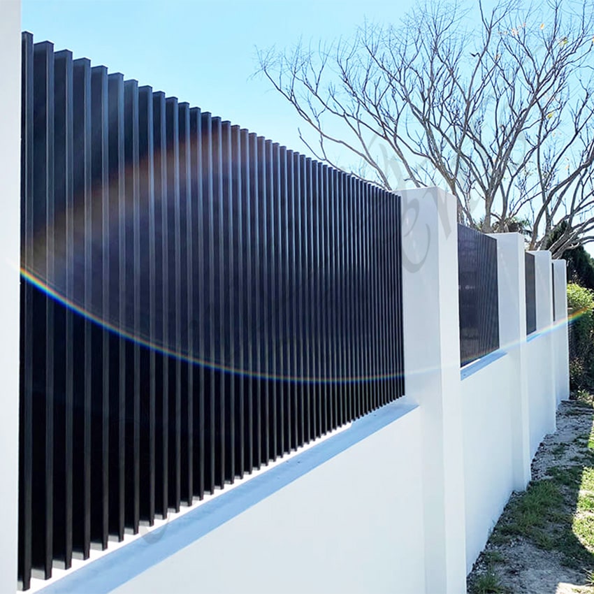 Aluminium Slat 65 Blade Fence Panel - 2400W x 900H - Monument