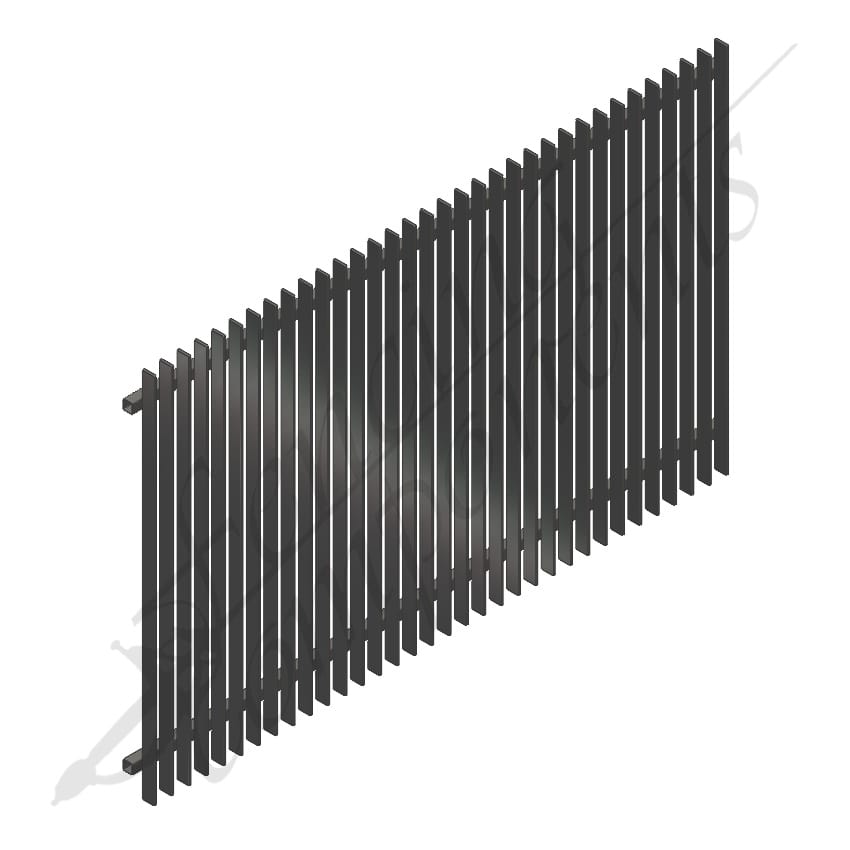 Aluminium Slat 50 Blade Fence Panel - 2400W x 1200H - Monument