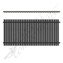 Aluminium Angled Blade Fence Panel - 2400W x 1200H - Monument