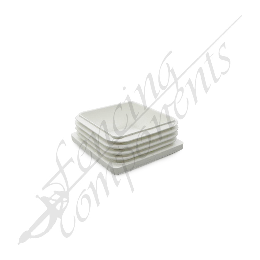 50x50mm Square Plastic Cap FLAT - White