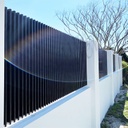 Aluminium Slat 65 Blade Fence Panel - 2400W x 1200H - Satin Black