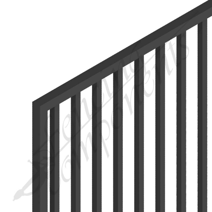 Fencing Components_PEDESTRIAN FLAT TOP DET GATE 0.97m x1.2H (Black) (CD115, 40x40 Rail, 25x25 Vertical)