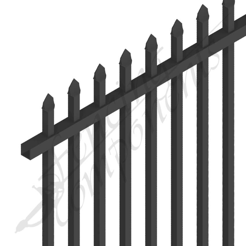 Fencing Components_Aluminium Security Panel Crimp Top 1.8H x 2.4W (Black) Pool Spec