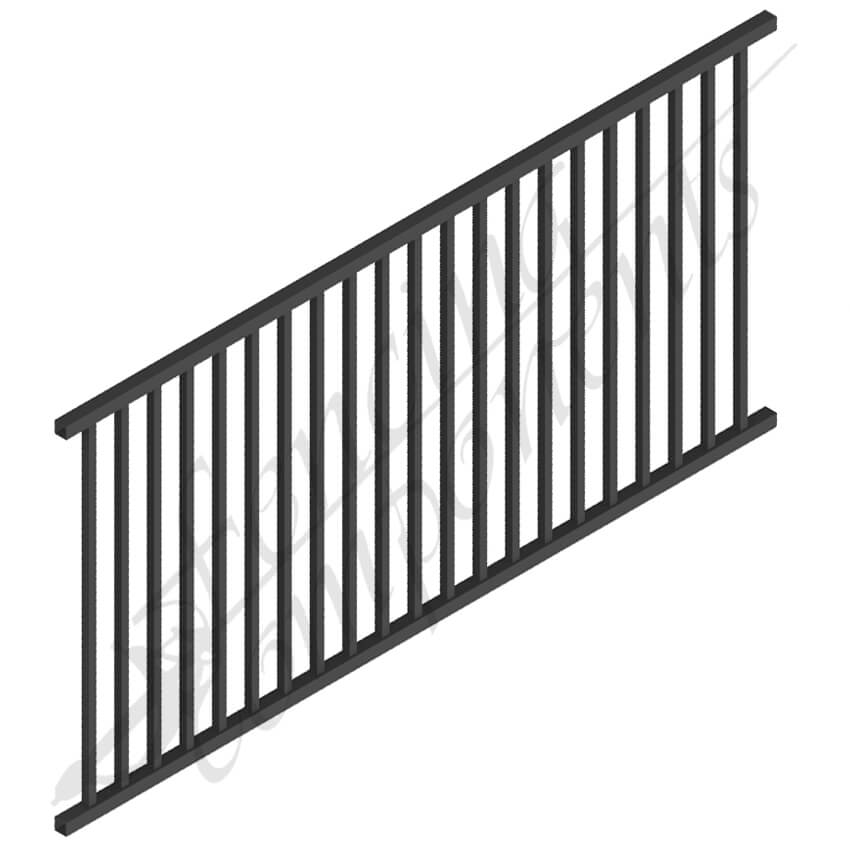 Fencing Components_PEDESTRIAN POOL SPEC DET PANEL 2.4m x1.2m (Black) (CD115, 40x40 Rail, 25x25 Vertical)