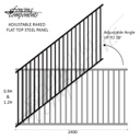 CLEARANCE - StairFlex© Steel Railing Panel - Raked/Stair 2400x900H (Texture Black)^