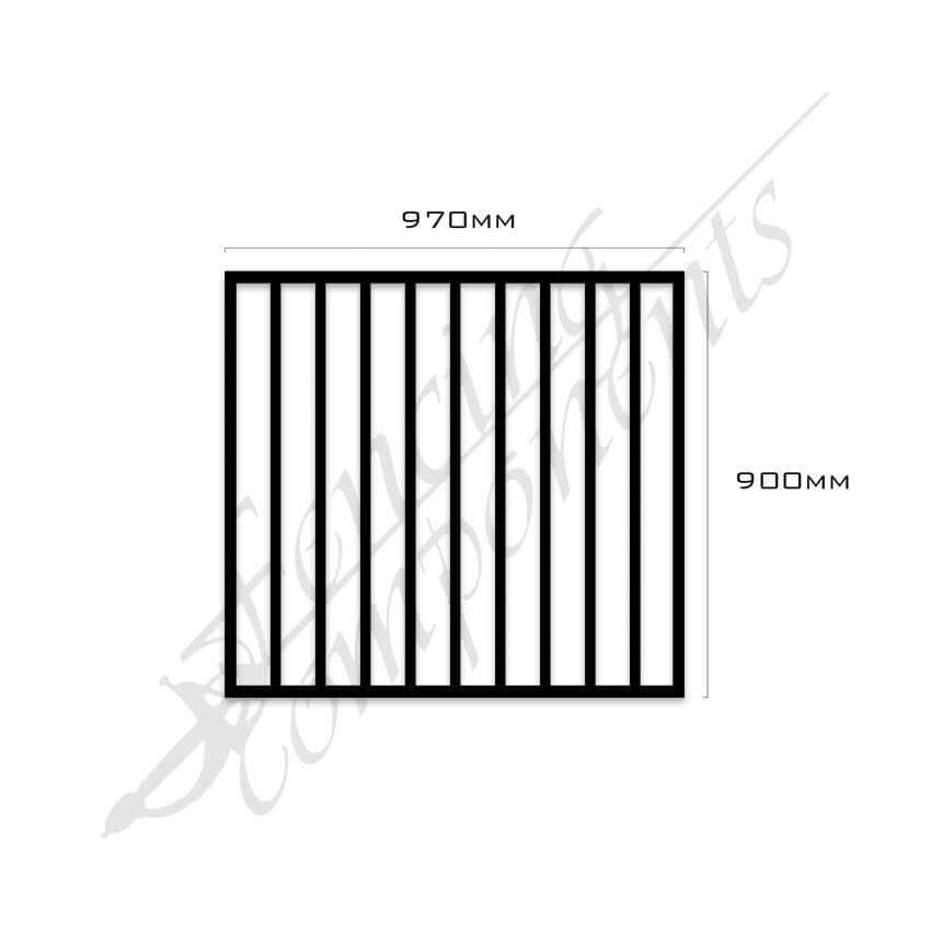 Aluminium Flat Top Gate - 900H x 970W (Satin Black)