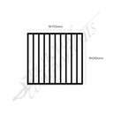 Aluminium Flat Top Gate - 900H x 970W (Satin Black)