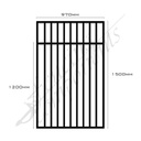 Aluminium Flat Top Gate - Pool Certified - 1500H x 970W (Satin Black)