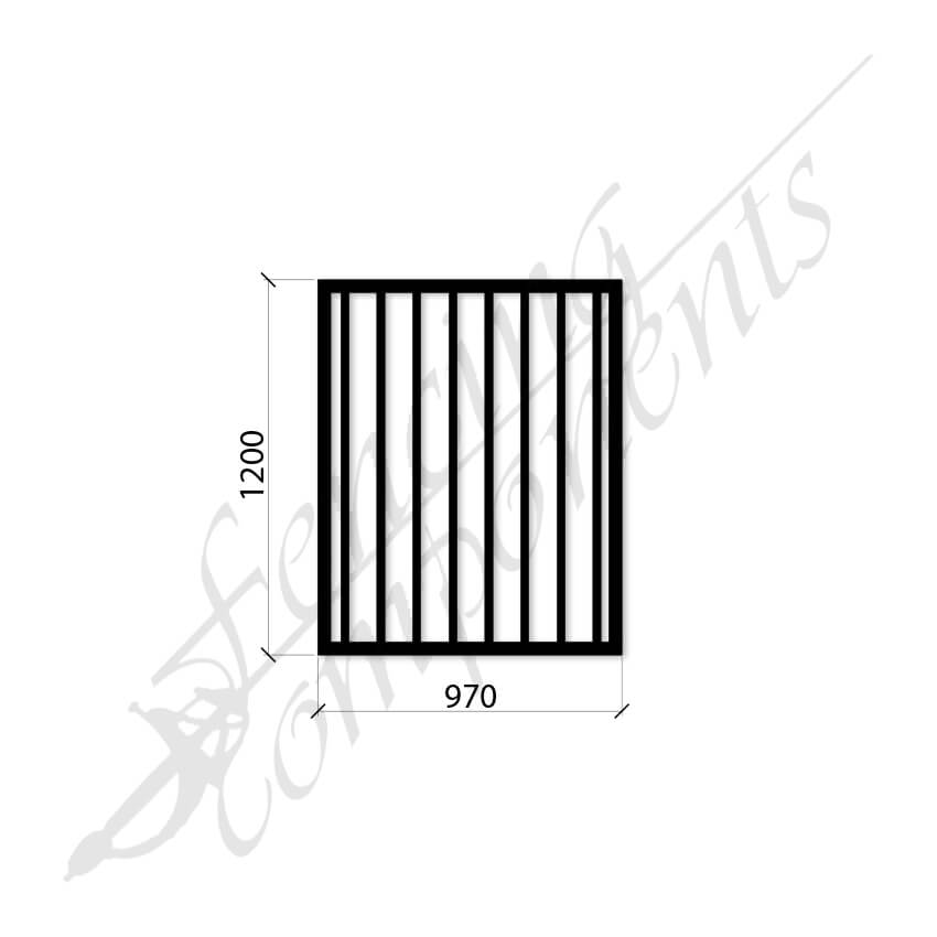 Steel Security Flat Top Pedestrian Gate (Gap 90, CD115) DET SCHOOL SPEC - Zinc Primer HD - Satin Black