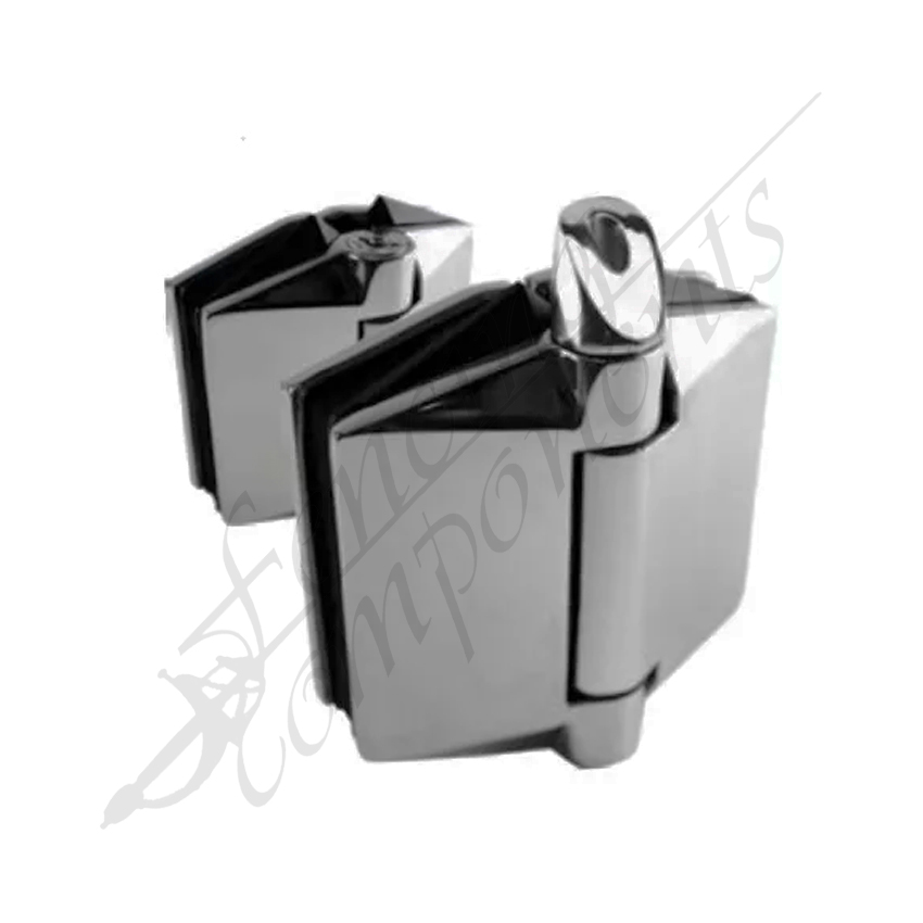 Clearance Item - 120GG Series Soft Close Polaris Pool Glass to Glass Hinges Satin [PAIR]