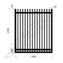 Security Gate MED DET Steel Black 2.1H x 1.8W (CD115mm)(65x65frame)