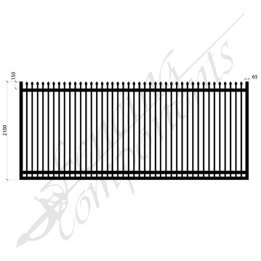 Security Sliding Gate Steel 2.1H x 5W - Satin Black