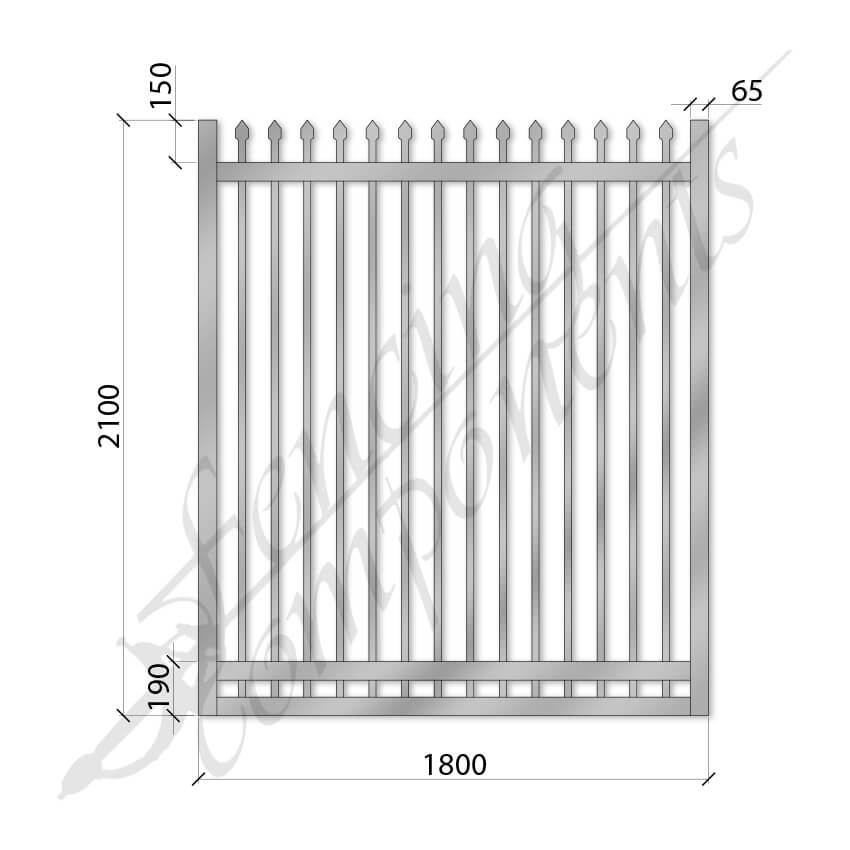 Security Gate MED Steel GAL 2.1H x 1.8W (65x65 Frame)