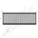 Security Sliding Gate Steel 1.8H x 5W - Satin Black