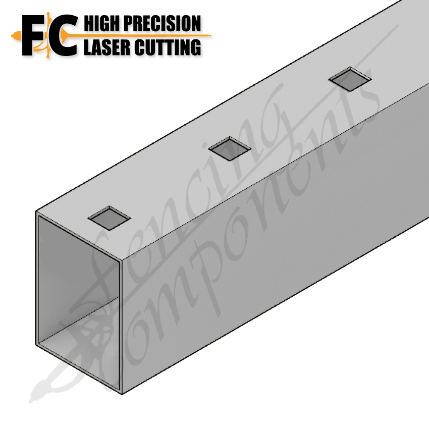 150x100mm Gal Punched Rail - 4mm (25SQ - 135mm Centres - 7800mm Laser)(Single)