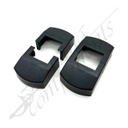 2 Piece Rectangular Adjustable Plastic Post Base Hole Cover for 40x40mm 50x50mm (Black)