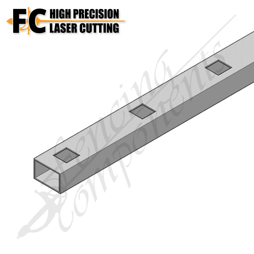 50x25mm Gal Punched Rail - 1.6mm (25SQ - 100mm Centres - 7800mm Laser) Childcare Specs 75mm Gap