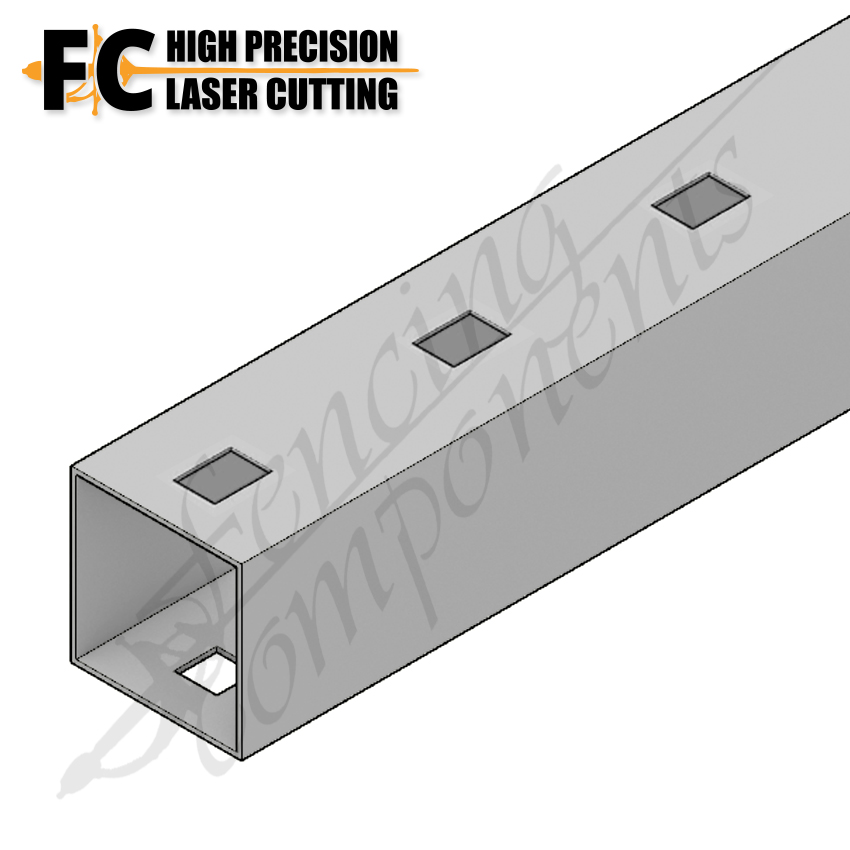 125x125mm Gal Punched Rail - 4mm (25SQ - 135mm Centres - 7800mm Laser)(Double)